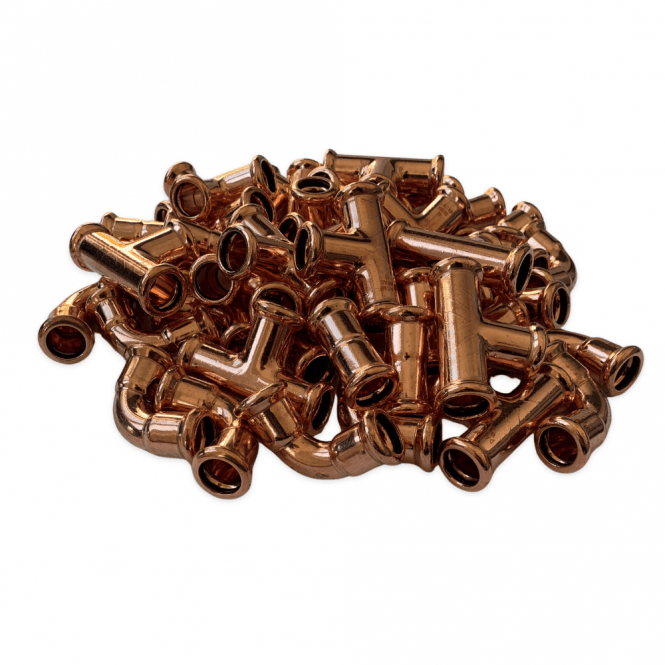 Masterflow 50 Piece 15mm Copper M Press Fittings Pack - WATER