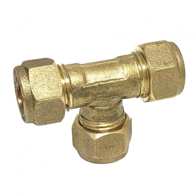 Masterflow 8mm Brass Compression Equal Tee (2 Pack)