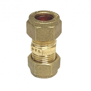 8mm Brass Compression Straight Coupling (10 Pack)
