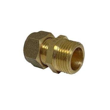 8mm x 3/8" Male Brass Compression Coupling