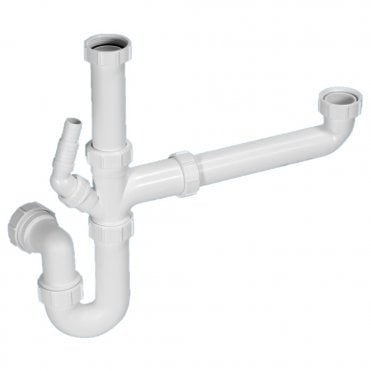 1 1/2" Kitchen Sink Trap Set for Bowl & Half Sinks Single Appliance Nozzle - SK1