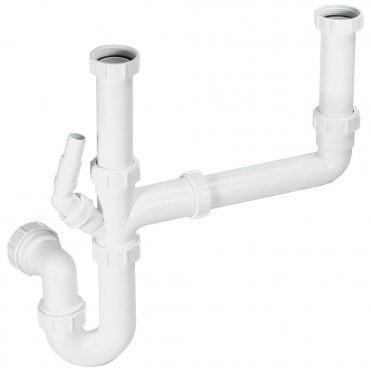 1 1/2" Kitchen Sink Trap Set for Double Bowl Sinks Single Appliance Nozzle - SK2