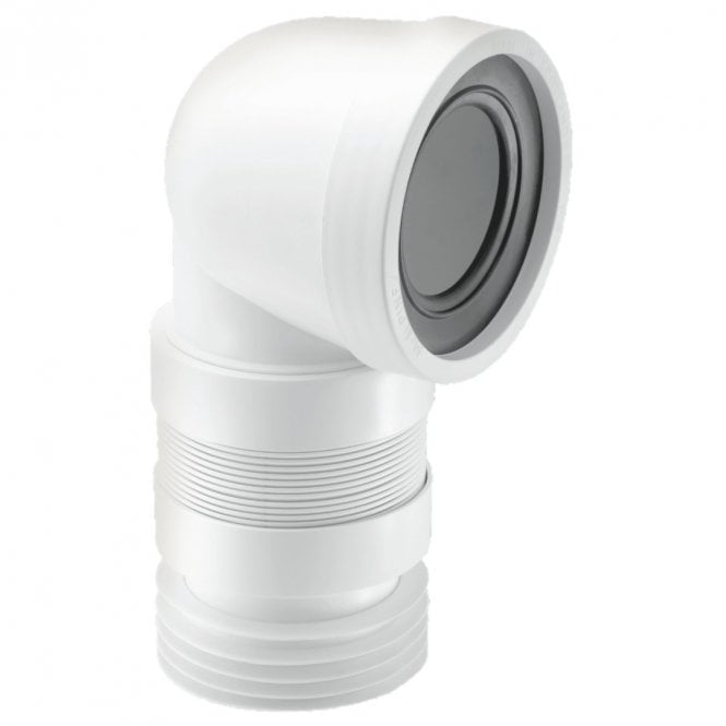 McAlpine 90° Flexible Toilet Pan Connector 140-290mm Length - WC-CON8F18