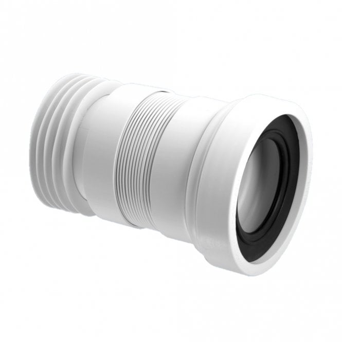 McAlpine Flexible Straight WC Pan Connector 100 -160mm Length - WC-F18R