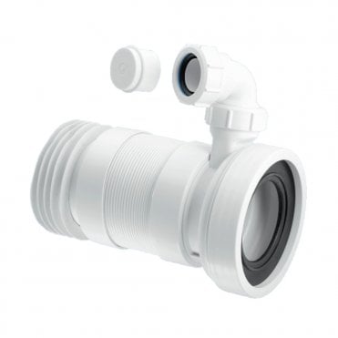Flexible Straight WC Pan Connector with 1 1/4" Boss Connection 170-410mm Length - WC-F26RV