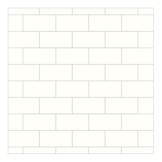 MultiPanel Alpine White 2400mm x 598mm Metro Tile Effect Shower Board
