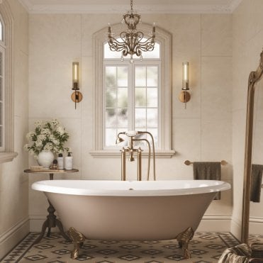 Cremona Marble 2400mm x 598mm XL Offset Tile Effect Shower Board