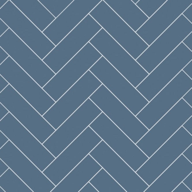 MultiPanel Misty Blue 2400mm x 598mm Herringbone Tile Effect Shower Board