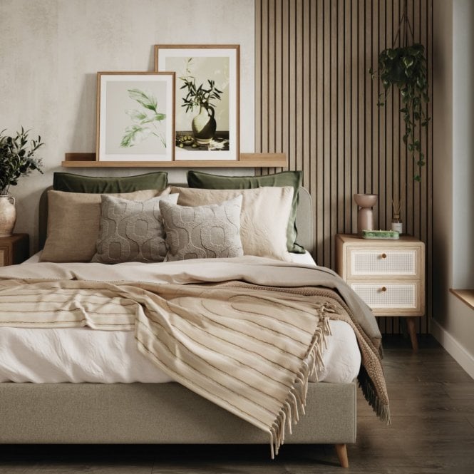 Naturepanel Beige Grey Lorenzo Oak Wood Slat Wall Panel 2400 x 598mm Hydro-Lock T&G