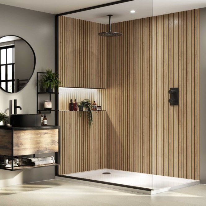 Naturepanel Brown Cuneo Oak Wood Slat Waterproof Wall Panel Hydro-Lock T&G
