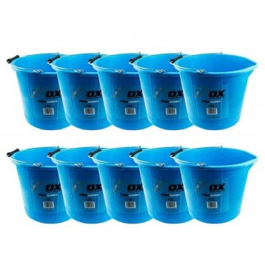 10 x Ox-P112315 /10 Pro Tough15L Bucket Blue 10pk