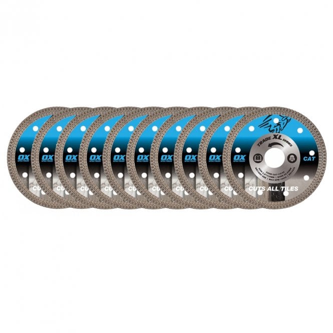 OX Tools 10x Trade xL Cuts all Tiles Diamond Blade - 115/22cm