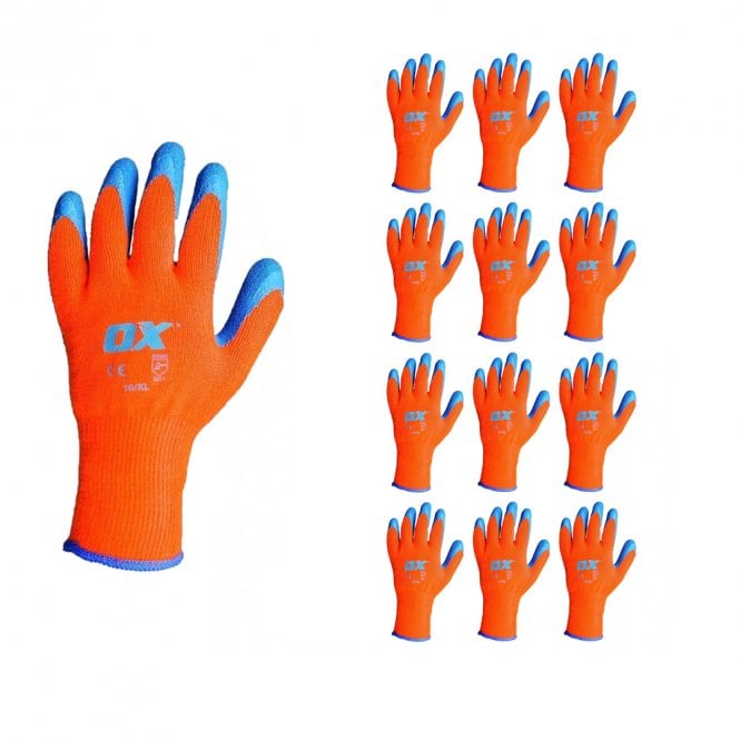 OX Tools 12x Thermal Grip Gloves - Size 9 (Large)