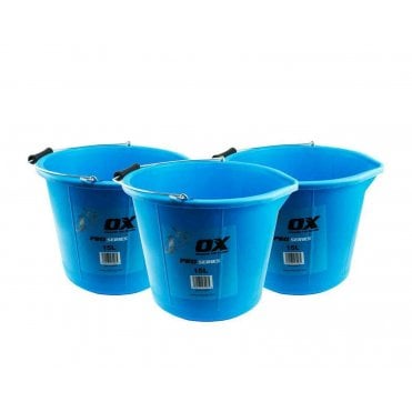 3 x OX-P112315 /3 Pro Tough 15L Bucket Blue