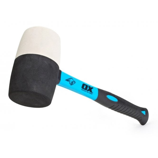 OX Tools 32Oz Combination Rubber Mallet White Non-Marking Hammer Face