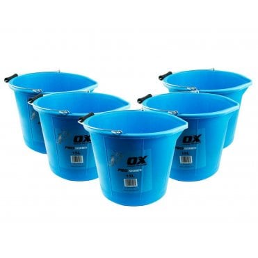 5 x OX-P112315 Pro Tough 15L Bucket Blue