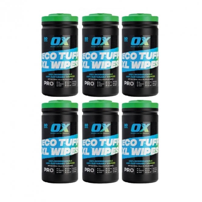 OX Tools 6x Biodegradable Eco Trade Wipes