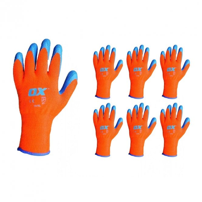 OX Tools 6x Thermal Grip Gloves - Size 9 (Large)