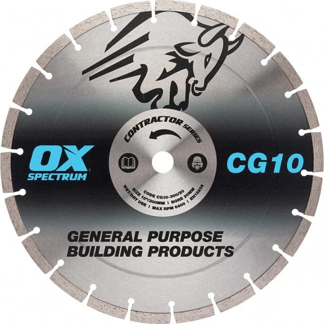OX Tools CG10-300/20 Contractor Diamond Blade 10mm - General Purpose
