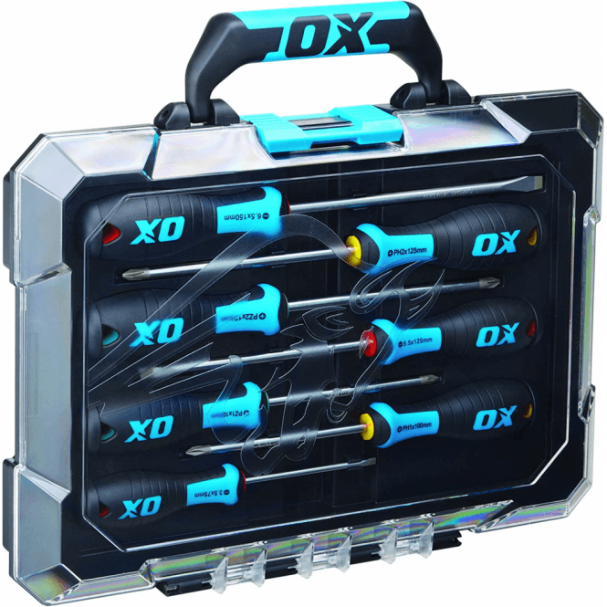OX Tools Pro 7 Piece Mixed Screwdriver Set in Case