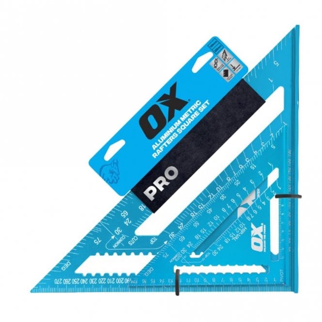 OX Tools Pro Aluminium Metric Rafters Square Set