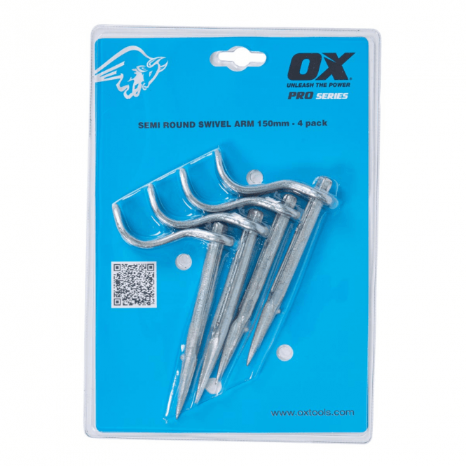 OX Tools Pro Semi Round Swivel Arm Dutch Pin Pack Of 4