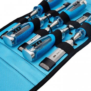 Pro Wood Chisel Set Soft Grip Handle & Velcro Case