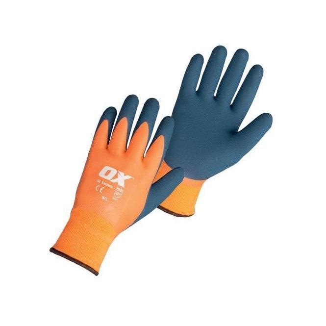 OX Tools Sizes 9/10 Large/xL Waterproof Thermal Latex Safety Gloves