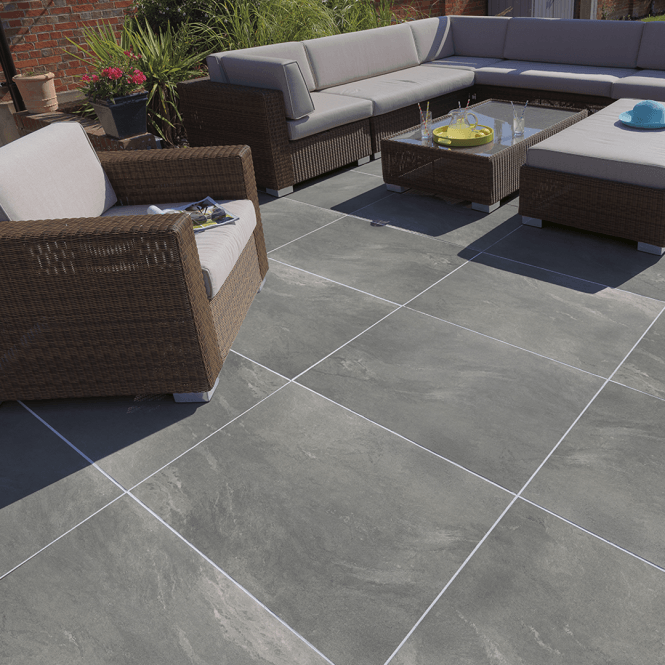 Pavestone 900x600mm 16mm Grey Evo Natural Porcelain Paving