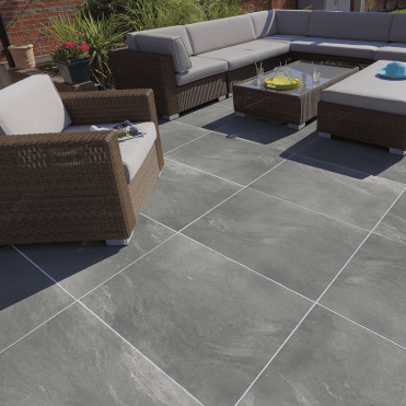 900x600mm 16mm Grey Evo Natural Porcelain Paving
