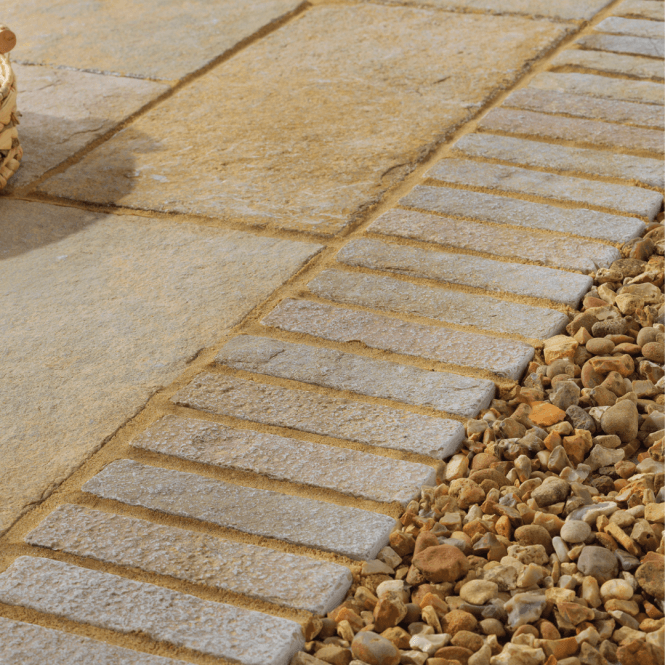 Pavestone 9m2 Antique Yellow Limestone Block Paving Pack 200x50mm