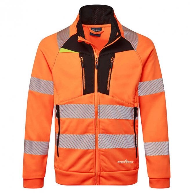 Portwest DX4 Hi-Vis Funnel Neck Zipped Sweatshirt