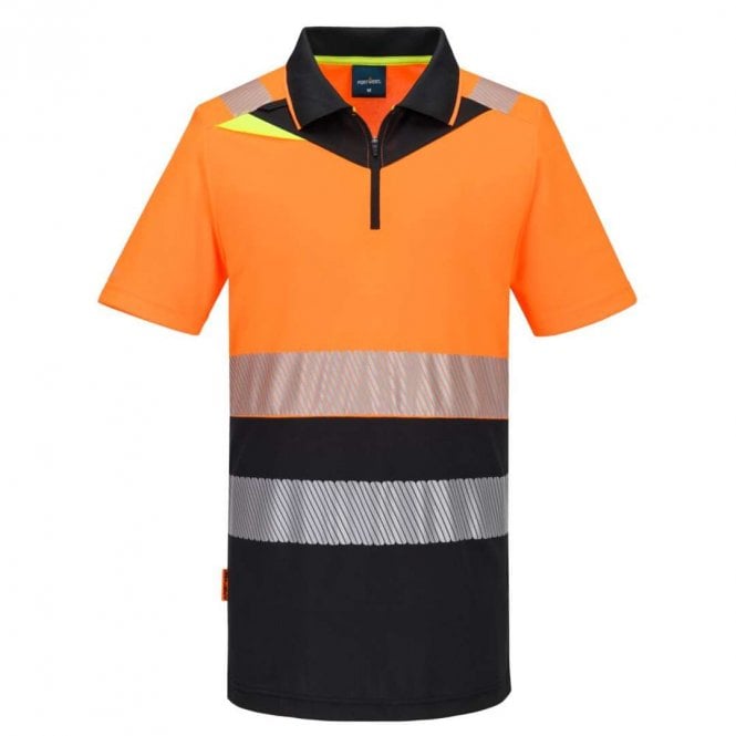Portwest DX4 Hi-Vis Zip Class 1 Short Sleeve Polo Shirt