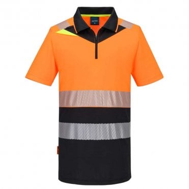 DX4 Hi-Vis Zip Class 1 Short Sleeve Polo Shirt