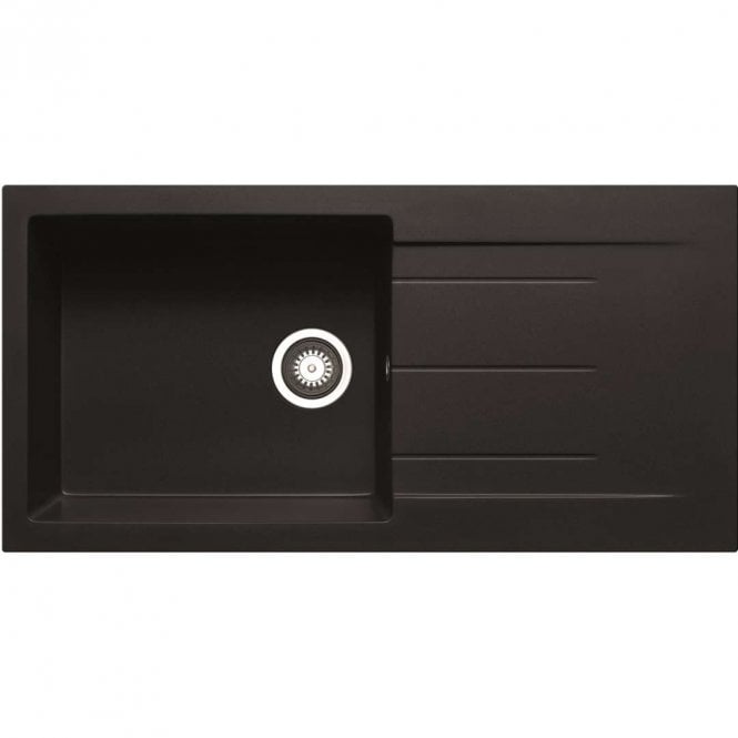 Prima+ Granite 1.0 Bowl & Drainer Inset Black Kitchen Sink - 1000mm x 500mm