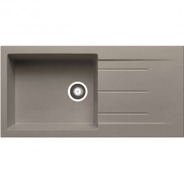 Granite 1.0 Bowl & Drainer Inset Light Grey Kitchen Sink - 1000mm x 500mm