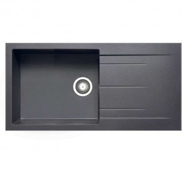 Granite 1.0 Bowl & Drainer Inset White Kitchen Sink - 1000mm x 500mm