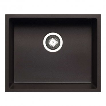 Granite 1.0 Bowl Undermount Black Kitchen Sink - 540mm x 440mm