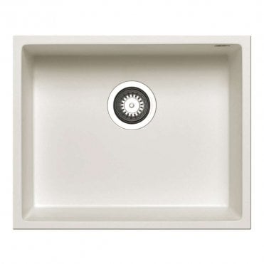 Granite 1.0 Bowl Undermount White Kitchen Sink - 540mm x 440mm