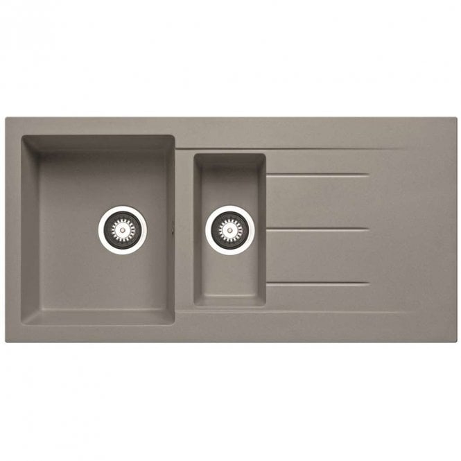 Prima+ Granite 1.5 Bowl & Drainer Inset Light Grey Kitchen Sink - 1000mm x 500mm
