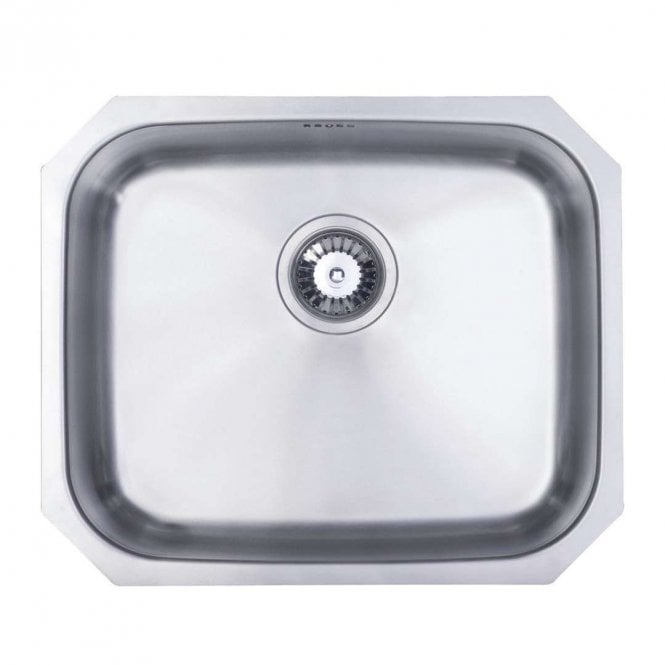 Prima Large Undermount 1.0 Bowl Polished Steel Kitchen Sink - 530mm x 450mm