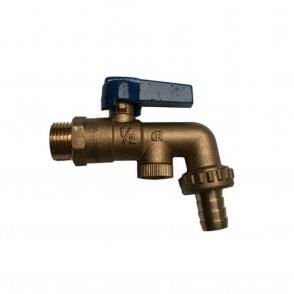 1/2" Outside Hose Union Bib Tap With Quarter Turn Lever & Check Valve