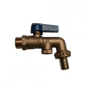 1/2" Outside Hose Union Bib Tap With Quarter Turn Lever & Check Valve