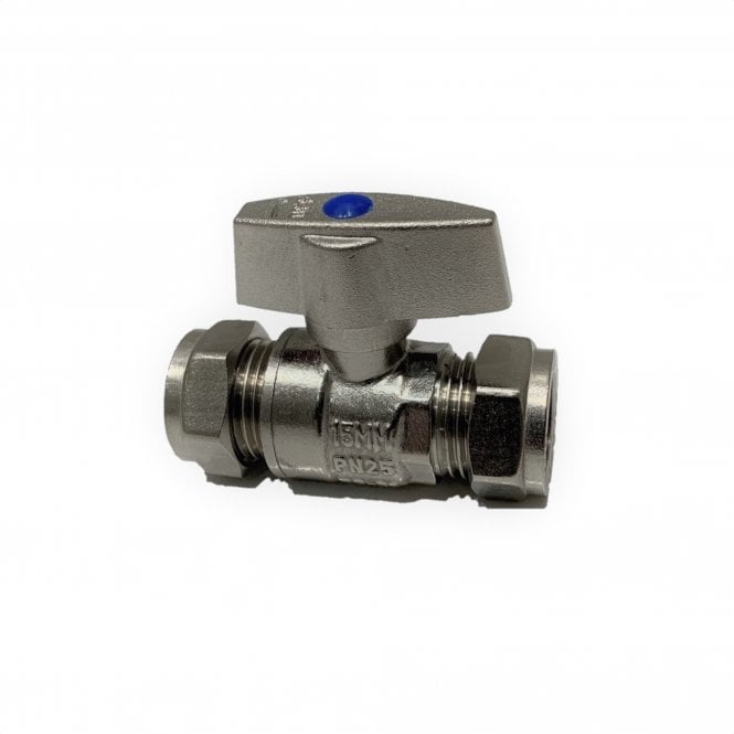 Primaflow 15mm Full Bore Isolating Valve with On/Off Handle Chrome
