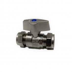 15mm Full Bore Isolating Valve with On/Off Handle Chrome