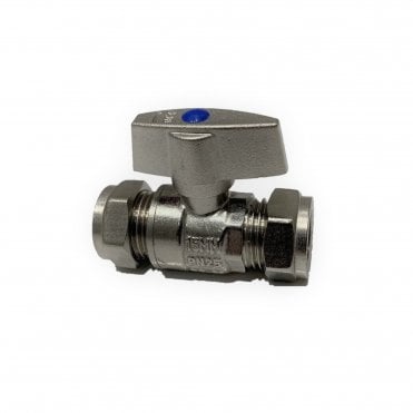 15mm Full Bore Isolating Valve with On/Off Handle Chrome
