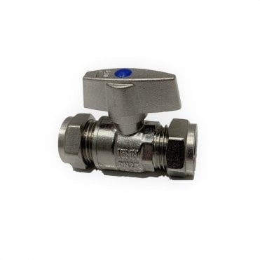 15mm Full Isolating Valve with On/Off Handle Chrome (10 Pack)