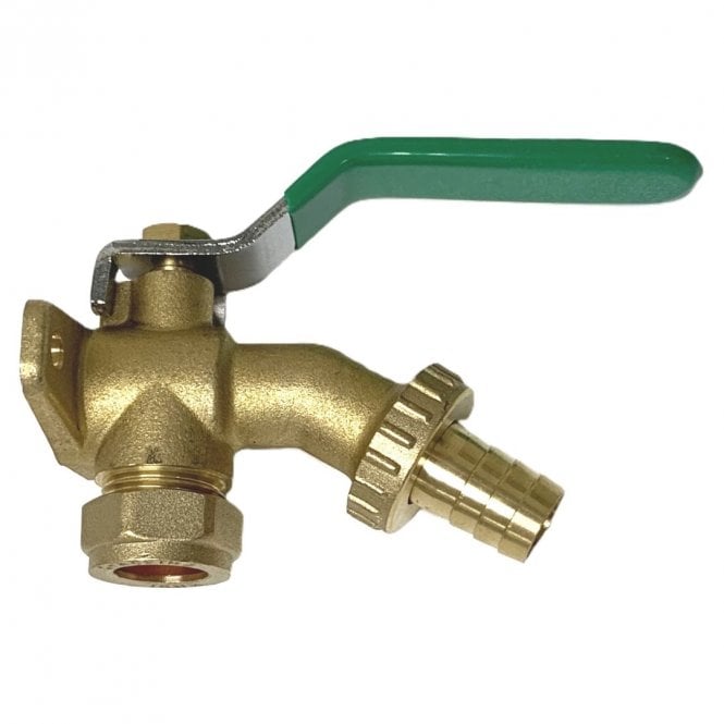 Primaflow 15mm Outside Garden Tap With Quarter Turn Lever & Wall Plate