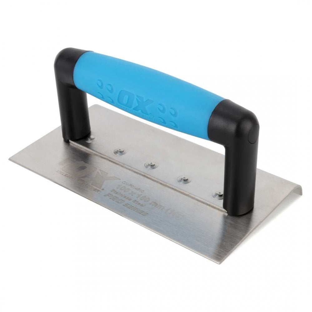 OX Tools Pro 4" x 7"/100mm x 180mm Medium Edging Trowel - 10mm Radius