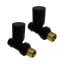 Modern Straight Radiator Valves Black (Pair)
